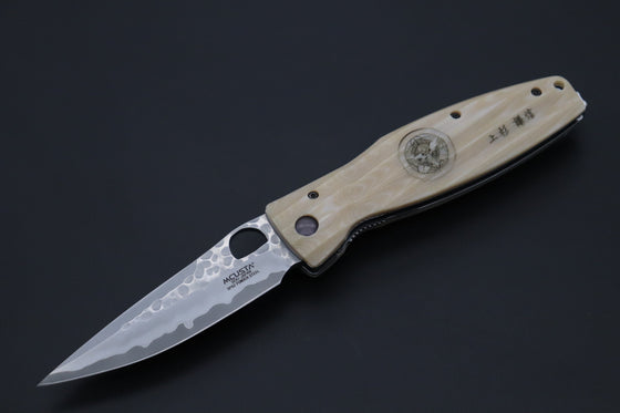 Mcusta SENGOKU Series MC-185G "UESUGI KENSHIN" SPG-2 SAN MAI Blade with White Micarta Handle (Now with Pocket Clip) - japaneseknifedirect.mom