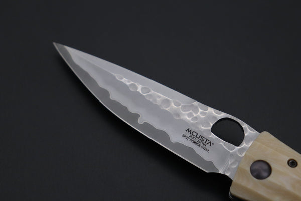 Mcusta SENGOKU Series MC-185G "UESUGI KENSHIN" SPG-2 SAN MAI Blade with White Micarta Handle (Now with Pocket Clip) - japaneseknifedirect.mom