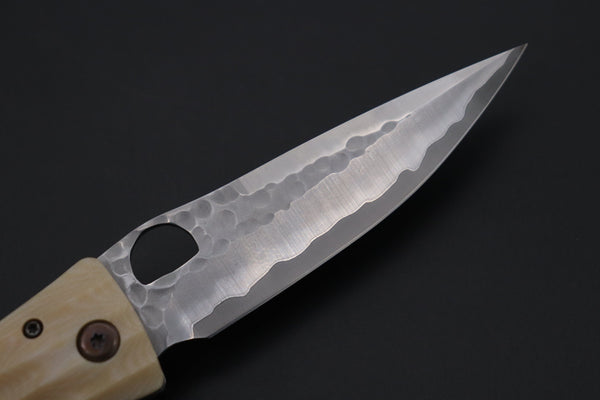 Mcusta SENGOKU Series MC-185G "UESUGI KENSHIN" SPG-2 SAN MAI Blade with White Micarta Handle (Now with Pocket Clip) - japaneseknifedirect.mom