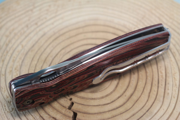 Mcusta SENGOKU Series MC-187G "TAKEDA SHINGEN" SPG-2 SAN MAI Blade with Red/Black Pakkawood Handle - japaneseknifedirect.mom