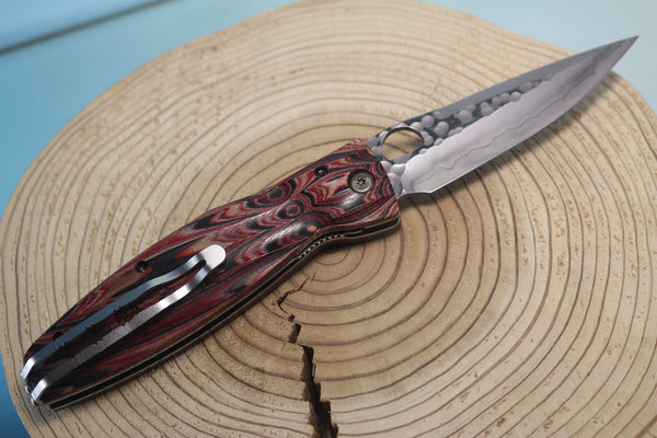 Mcusta SENGOKU Series MC-187G "TAKEDA SHINGEN" SPG-2 SAN MAI Blade with Red/Black Pakkawood Handle - japaneseknifedirect.mom