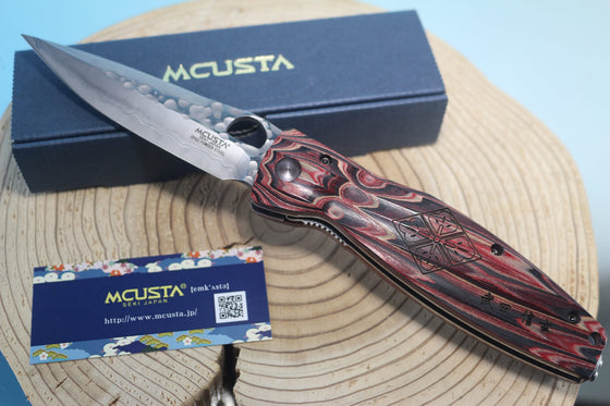Mcusta SENGOKU Series MC-187G "TAKEDA SHINGEN" SPG-2 SAN MAI Blade with Red/Black Pakkawood Handle - japaneseknifedirect.mom