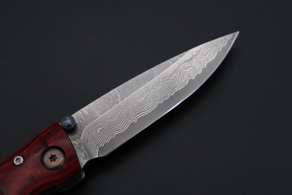 Mcusta Shinra Natural Series MC-75D TAKE VG-10 Damascus (Red-Pakka Wood Handle) - japaneseknifedirect.mom