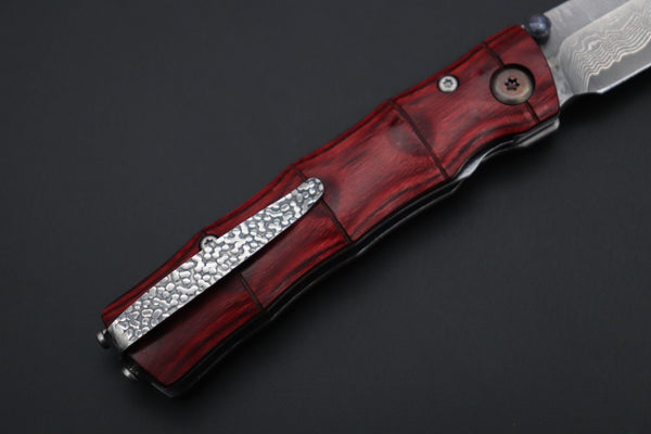 Mcusta Shinra Natural Series MC-75D TAKE VG-10 Damascus (Red-Pakka Wood Handle) - japaneseknifedirect.mom