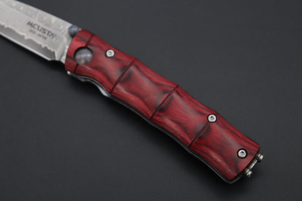 Mcusta Shinra Natural Series MC-75D TAKE VG-10 Damascus (Red-Pakka Wood Handle) - japaneseknifedirect.mom