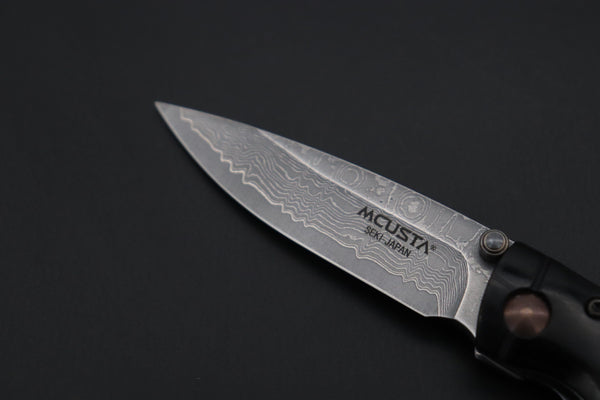 Mcusta Shinra Natural Series MC-76DP TAKE VG-10 Damascus (Black Pakka Wood Handle) - japaneseknifedirect.mom