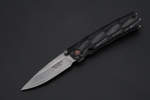 Mcusta Shinra Natural Series MC-76DP TAKE VG-10 Damascus (Black Pakka Wood Handle) - japaneseknifedirect.mom