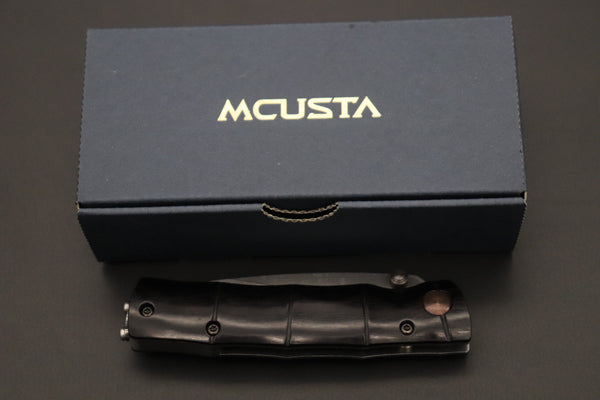Mcusta Shinra Natural Series MC-76DP TAKE VG-10 Damascus (Black Pakka Wood Handle) - japaneseknifedirect.mom