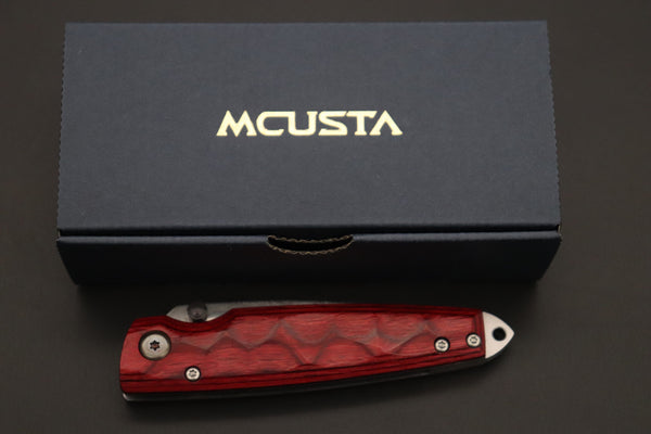 Mcusta Shinra Natural Series MC-78D TSUCHI VG-10 Damascus (Red-Pakka Wood Handle) - japaneseknifedirect.mom