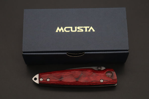 Mcusta Shinra Natural Series MC-78D TSUCHI VG-10 Damascus (Red-Pakka Wood Handle) - japaneseknifedirect.mom