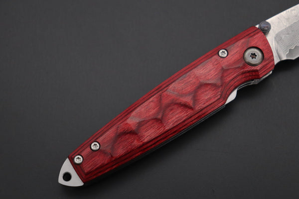 Mcusta Shinra Natural Series MC-78D TSUCHI VG-10 Damascus (Red-Pakka Wood Handle) - japaneseknifedirect.mom