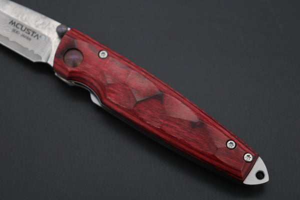 Mcusta Shinra Natural Series MC-78D TSUCHI VG-10 Damascus (Red-Pakka Wood Handle) - japaneseknifedirect.mom