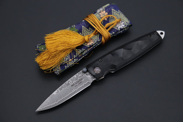 Mcusta Shinra Natural Series MC-79DP TSUCHI VG-10 Damascus (Black Pakka Wood Handle) - japaneseknifedirect.mom