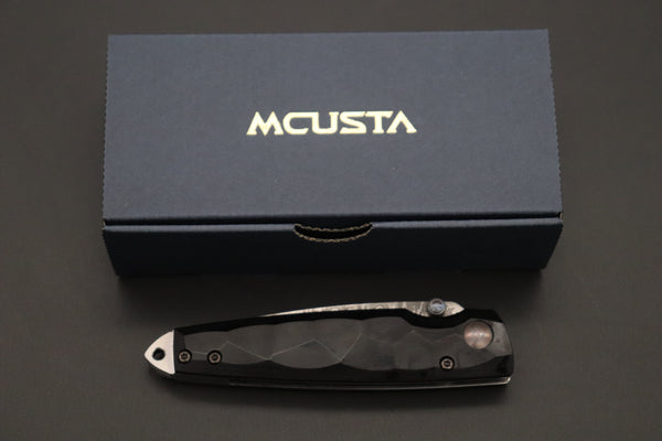 Mcusta Shinra Natural Series MC-79DP TSUCHI VG-10 Damascus (Black Pakka Wood Handle) - japaneseknifedirect.mom