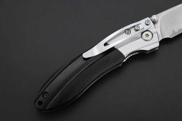Mcusta SHINRA 森羅 Premium Series MC-142G RIPPLE SPG-2 San Mai (Black Pakka Wood Handle) - japaneseknifedirect.mom