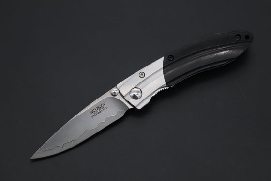 Mcusta SHINRA 森羅 Premium Series MC-142G RIPPLE SPG-2 San Mai (Black Pakka Wood Handle) - japaneseknifedirect.mom