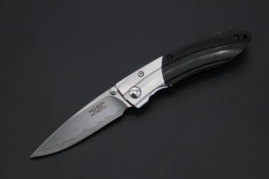 Mcusta SHINRA 森羅 Premium Series MC-142G RIPPLE SPG-2 San Mai (Black Pakka Wood Handle) - japaneseknifedirect.mom