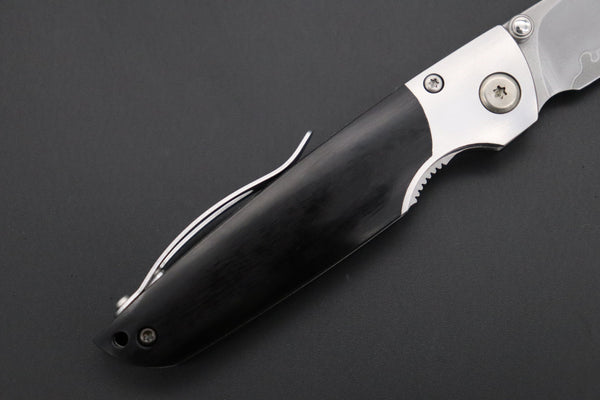 Mcusta SHINRA 森羅 Premium Series MC-144G TEANA SPG-2 San Mai (Black Pakkawood handle) - japaneseknifedirect.mom