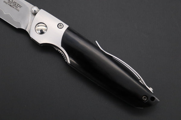 Mcusta SHINRA 森羅 Premium Series MC-144G TEANA SPG-2 San Mai (Black Pakkawood handle) - japaneseknifedirect.mom
