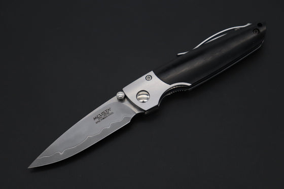 Mcusta SHINRA 森羅 Premium Series MC-144G TEANA SPG-2 San Mai (Black Pakkawood handle) - japaneseknifedirect.mom