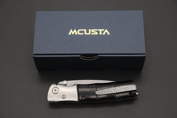 Mcusta SHINRA 森羅 Premium Series MC-146G BAMBOO SPG-2 San Mai (Black Pakkawood handle) - japaneseknifedirect.mom