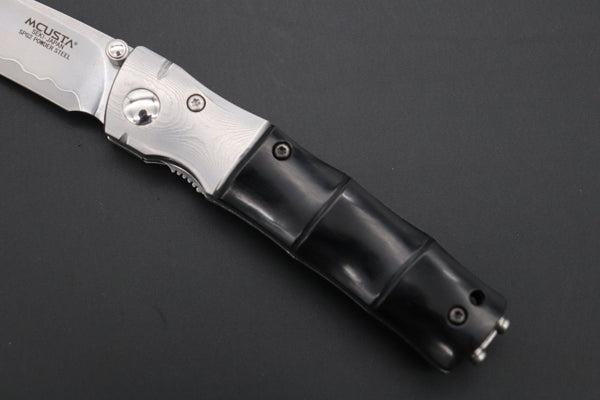 Mcusta SHINRA 森羅 Premium Series MC-146G BAMBOO SPG-2 San Mai (Black Pakkawood handle) - japaneseknifedirect.mom