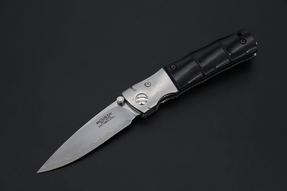 Mcusta SHINRA 森羅 Premium Series MC-146G BAMBOO SPG-2 San Mai (Black Pakkawood handle) - japaneseknifedirect.mom