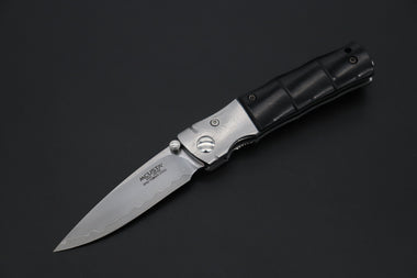 Mcusta SHINRA 森羅 Premium Series MC-146G BAMBOO SPG-2 San Mai (Black Pakkawood handle) - japaneseknifedirect.mom