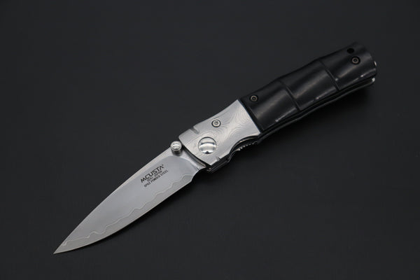 Mcusta SHINRA 森羅 Premium Series MC-146G BAMBOO SPG-2 San Mai (Black Pakkawood handle) - japaneseknifedirect.mom