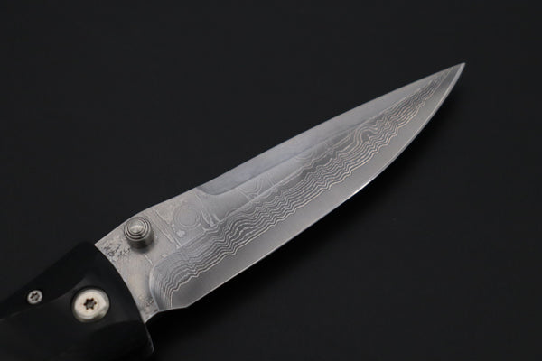 Mcusta Tactility Elite Folder Series MC-121D VG-10 Damascus Blade with Black Linen Micarta Handle - japaneseknifedirect.mom