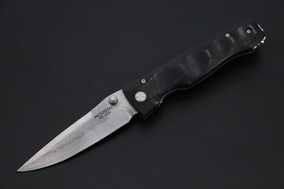 Mcusta Tactility Elite Folder Series MC-121D VG-10 Damascus Blade with Black Linen Micarta Handle - japaneseknifedirect.mom