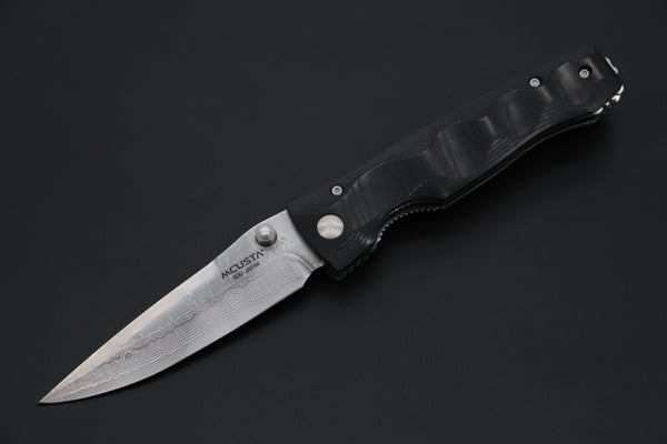 Mcusta Tactility Elite Folder Series MC-121D VG-10 Damascus Blade with Black Linen Micarta Handle - japaneseknifedirect.mom