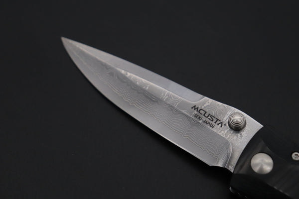 Mcusta Tactility Elite Folder Series MC-121D VG-10 Damascus Blade with Black Linen Micarta Handle - japaneseknifedirect.mom