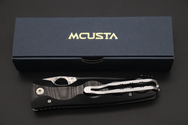 Mcusta Tactility Elite Folder Series MC-121G SPG-2 San Mai blade with Linen Micarta Handle - japaneseknifedirect.mom