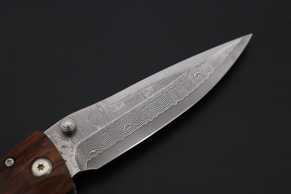 Mcusta Tactility Elite Folder Series MC-125D VG-10 Damascus Blade with Desert Ironwood Handle - japaneseknifedirect.mom