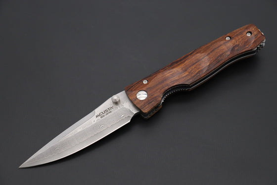Mcusta Tactility Elite Folder Series MC-125D VG-10 Damascus Blade with Desert Ironwood Handle - japaneseknifedirect.mom