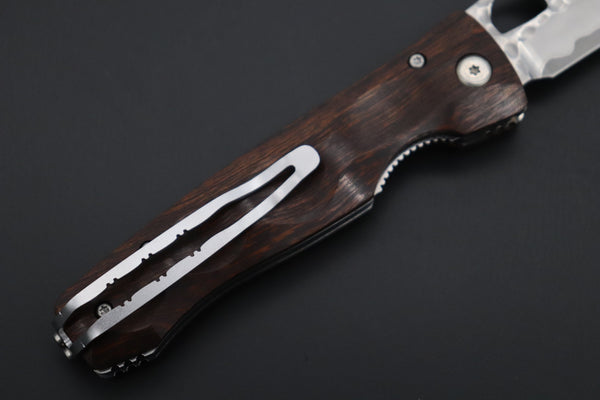 Mcusta Tactility Elite Folder Series MC-125G SPG-2 San Mai blade with Desert Ironwood Handle - japaneseknifedirect.mom