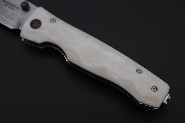 Mcusta Tactility Elite Folder Series MC-126D VG-10 Damascus Blade with Dupont White Corian Handle - japaneseknifedirect.mom