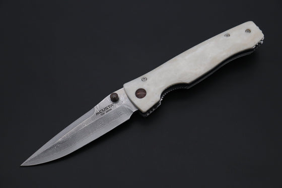 Mcusta Tactility Elite Folder Series MC-126D VG-10 Damascus Blade with Dupont White Corian Handle - japaneseknifedirect.mom