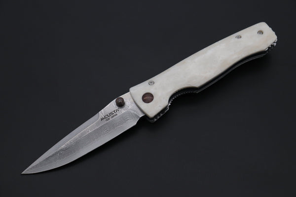 Mcusta Tactility Elite Folder Series MC-126D VG-10 Damascus Blade with Dupont White Corian Handle - japaneseknifedirect.mom