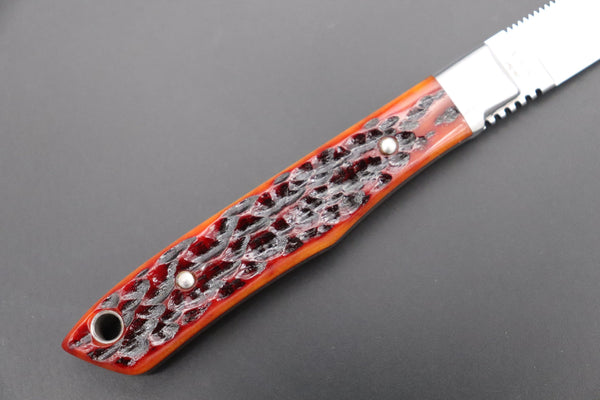 MOKI "2023 Limited Edition" HM-535RCZ "Trout & Bird Knife (Richmond Jigged Bone Handle)"