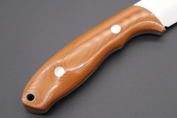 MOKI MK-2021NBCM/CO "BERG"  (VG-7 SAN-MAI, CONVEX GRIND, Natural Brown Canvas Micarta Handle)