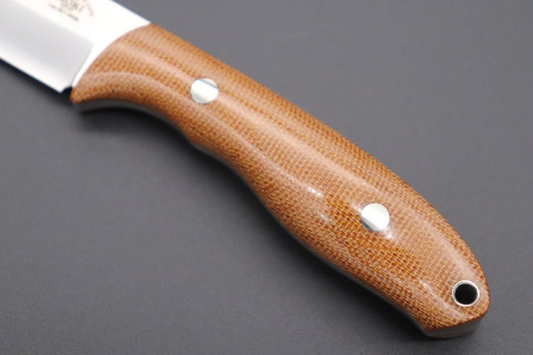 MOKI MK-2022NBCM/CO "BERG PRO-TRAIL"  (VG-7 SAN-MAI, CONVEX GRIND, Natural Brown Canvas Micarta Handle)