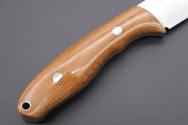 MOKI MK-2022NBCM/CO "BERG PRO-TRAIL"  (VG-7 SAN-MAI, CONVEX GRIND, Natural Brown Canvas Micarta Handle)