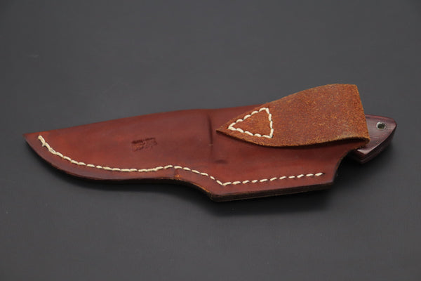 Mr. Itou  IT-1000 Drop Point Hunter, 3.5" R-2 Damascus Blade, Stabilized Lacewood Handle with White Abalone inlay