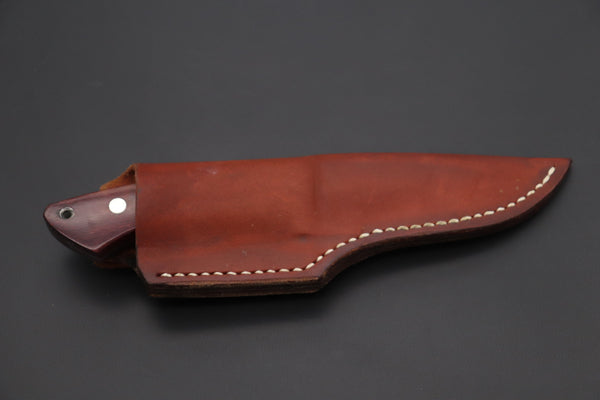 Mr. Itou  IT-1000 Drop Point Hunter, 3.5" R-2 Damascus Blade, Stabilized Lacewood Handle with White Abalone inlay