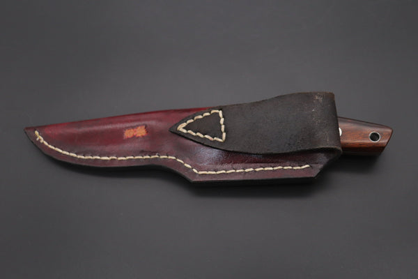 Mr. Itou  IT-420B Drop Point Utility Hunter, 3-3/4" R2 Damascus Blade, Desert Ironwood Handle