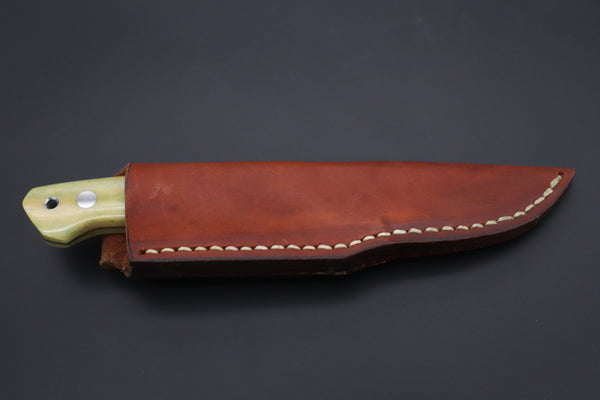 Mr. Itou  IT-440B Drop point Utility Hunter, R2 Damascus Blade,  Camelbone Handle - japaneseknifedirect.mom