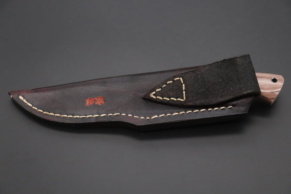 Mr. Itou  IT-470B Drop Point Hunter, 4" R-2 Damascus Blade, Brown Camelbone Handle