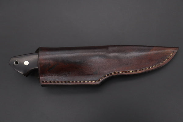 Mr. Itou  IT-590L Drop Point Hunter,  4-3/4" R-2 Damascus Blade, Premium Desert Ironwood Handle - japaneseknifedirect.mom